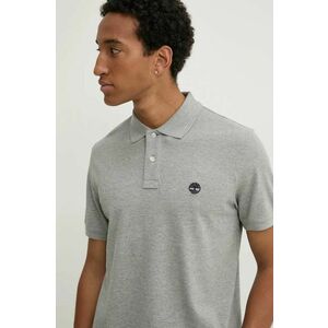 Timberland polo de bumbac culoarea gri, melanj, TB0A6VDP0521 imagine