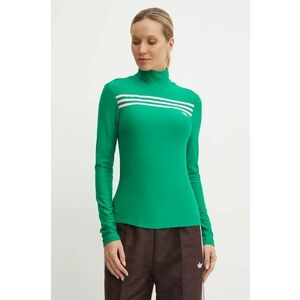 adidas Originals longsleeve Longsleeve 3S Tee femei, culoarea verde, cu turtleneck, JN8314 imagine