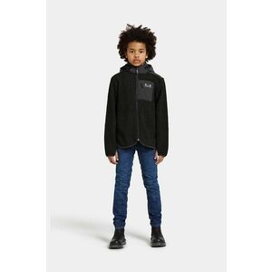 Didriksons bluza copii EXA KIDS FZ culoarea negru, cu glugă, neted, 505394 imagine