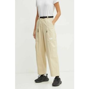 The North Face pantaloni TNF x Yinka Ilori femei, culoarea bej, drept, high waist, NF0A89GH3X41 imagine