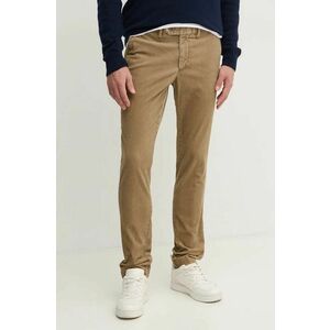 Hackett London pantaloni de catifea cord culoarea maro, mulata, HM212656R imagine