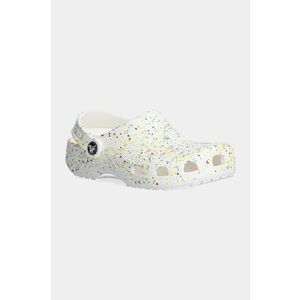 Crocs slapi copii CLASSIC PAINT SPLATTER CLOG culoarea alb, 210349 imagine