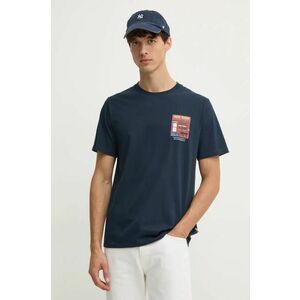 Pepe Jeans tricou din bumbac AENYS barbati, culoarea albastru marin, cu imprimeu, PM509637 imagine