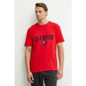 Champion tricou din bumbac barbati, culoarea rosu, cu imprimeu, 220432 imagine