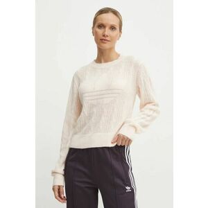 adidas Originals pulover din amestec de lana femei, culoarea roz, light, JN3022 imagine