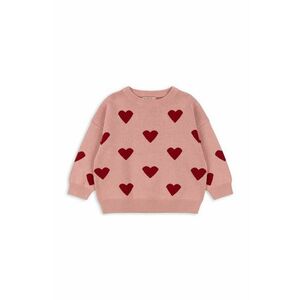 Konges Sløjd hanorac de bumbac pentru copii LAPIS KNIT BLOUSE culoarea roz, modelator, KS101551 imagine