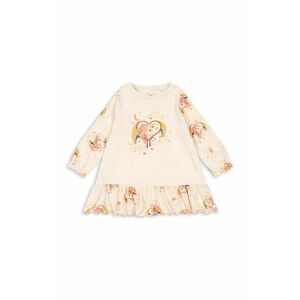 Konges Sløjd rochie din bumbac pentru copii GIO DRESS GOTS culoarea bej, mini, evazati, KS101527 imagine