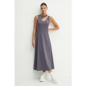 Puma rochie culoarea gri, maxi, evazati, 627477 imagine