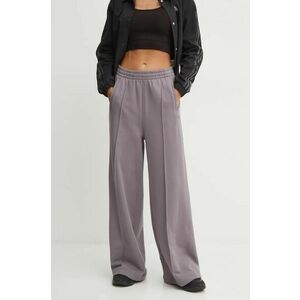 adidas Originals pantaloni de trening din bumbac culoarea violet, neted, IY9711 imagine