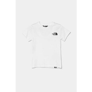 The North Face tricou copii TEEN S/S SIMPLE DOME TEE culoarea alb, cu imprimeu, NF0A8DRPFN41 imagine