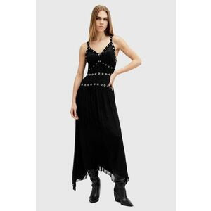 AllSaints rochie ZITA DRESS culoarea negru, midi, evazati, W045DB imagine