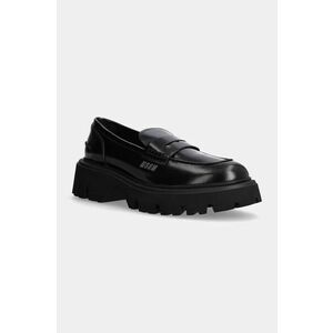 MSGM mocasini de piele barbati, culoarea negru, 3740MS153 513 imagine