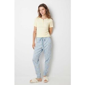 women'secret pijamale de bumbac DAILY NORDIC BOTANICAL culoarea galben, bumbac, 3598055 imagine