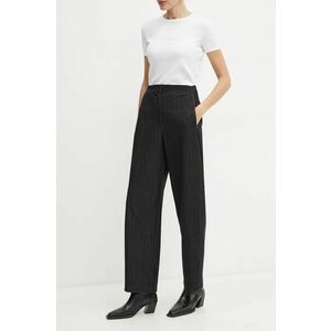 MAX&Co. pantaloni femei, culoarea negru, drept, high waist, 2426786013200 imagine