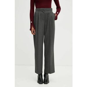 2NDDAY pantaloni Carter femei, culoarea gri, drept, high waist, 2245160170 imagine