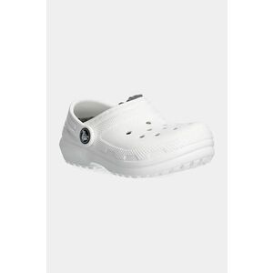 Crocs slapi copii CLASSIC LINED CLOG culoarea alb, 207009 imagine