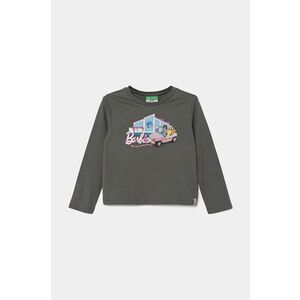 United Colors of Benetton longsleeve din bumbac pentru copii culoarea gri, 3ATNG10HJ imagine