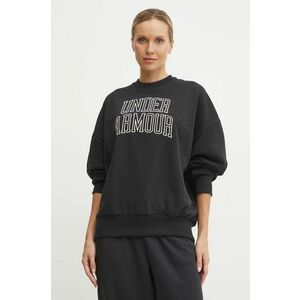 Under Armour bluza Icon HWT Terry femei, culoarea negru, cu imprimeu, 1386493 imagine