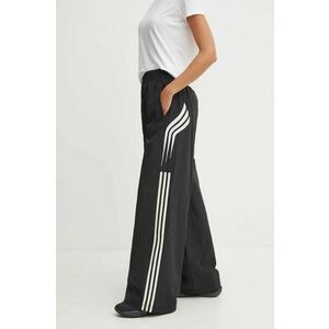 adidas Originals pantaloni femei, culoarea negru, lat, high waist, IW5509 imagine