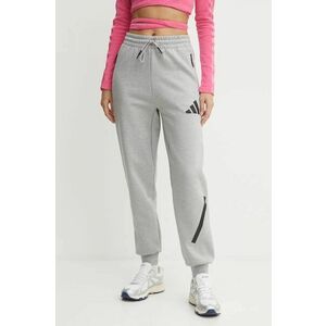 adidas pantaloni de trening ZNE culoarea gri, cu imprimeu, JD9586 imagine