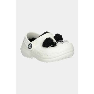 Crocs slapi copii CLASSIC LINED IAM PANDA BEAR CLOG culoarea bej, 210395 imagine