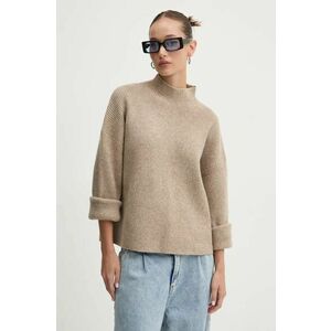 Abercrombie & Fitch pulover din amestec de lana femei, culoarea bej, cu turtleneck, KI150-4238 imagine