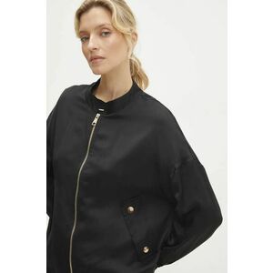 Answear Lab geaca bomber femei, culoarea negru, de tranzitie, oversize imagine