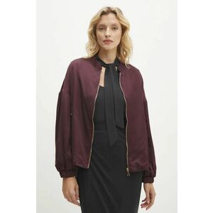 Answear Lab geaca bomber femei, culoarea bordo, de tranzitie, oversize imagine