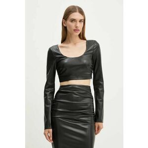 Nanushka bluza MAYLAH femei, culoarea negru, neted, NW24PFTP15615 imagine