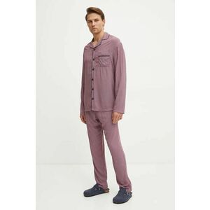 United Colors of Benetton pijama barbati, culoarea violet, modelator, 4X9X4P009 imagine