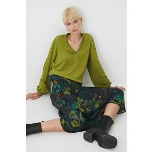 Medicine bluza femei, culoarea verde, neted imagine