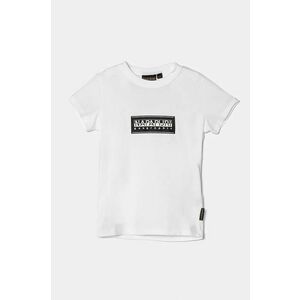 Napapijri tricou de bumbac pentru copii S-CHAMOIS SS culoarea alb, cu imprimeu, NP0A4HYL0021 imagine