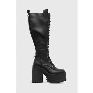 Buffalo cizme Killah Lace Up Hi femei, culoarea negru, cu toc drept, 1622377 imagine