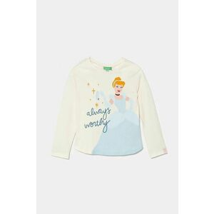 United Colors of Benetton longsleeve din bumbac pentru copii culoarea bej, 3ATNG10H8 imagine