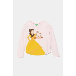 United Colors of Benetton longsleeve din bumbac pentru copii culoarea roz, 3ATNG10H8 imagine