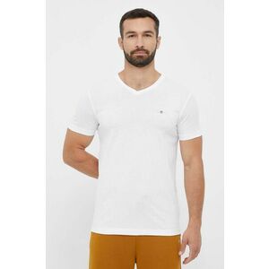 Gant tricou din bumbac culoarea alb, neted imagine