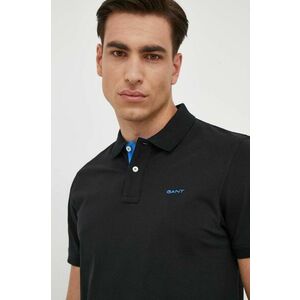 Gant tricou polo barbati, culoarea negru, neted imagine