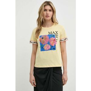 MAX&Co. tricou din bumbac femei, culoarea galben, 2416971024200 2416970000000 imagine