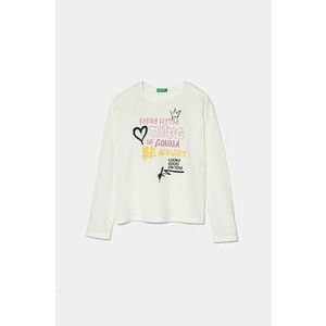 United Colors of Benetton longsleeve din bumbac pentru copii culoarea alb, 3096C10M0 imagine