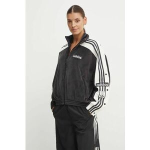 adidas Originals bluză Adibreak Velour Tracktop femei, culoarea negru, modelator, IW5581 imagine