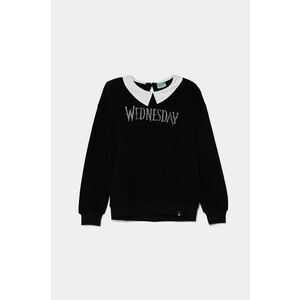 United Colors of Benetton hanorac de bumbac pentru copii culoarea negru, cu imprimeu, 3J68C10MD imagine