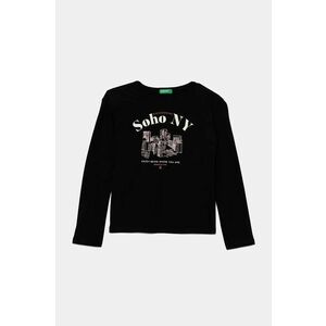 United Colors of Benetton longsleeve din bumbac pentru copii culoarea negru, 3096C10M0 imagine