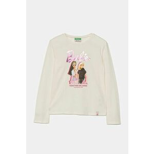 United Colors of Benetton longsleeve din bumbac pentru copii culoarea bej, 3ATNC10ML imagine