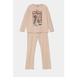 United Colors of Benetton pijama copii culoarea roz, cu imprimeu, 3DKE0P07C imagine