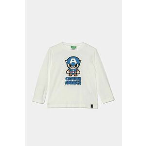 United Colors of Benetton longsleeve din bumbac pentru copii culoarea alb, cu imprimeu, 3ATNG10H9 imagine