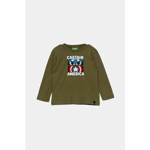 United Colors of Benetton longsleeve din bumbac pentru copii culoarea verde, cu imprimeu, 3ATNG10H9 imagine