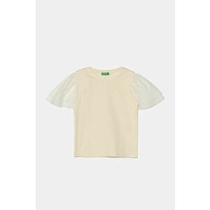 United Colors of Benetton tricou copii culoarea bej, 3Q8DC10LW imagine