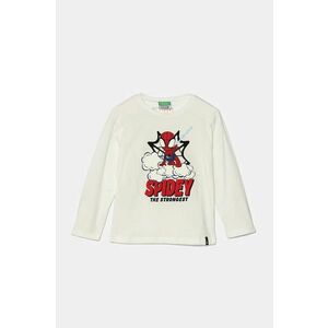 United Colors of Benetton longsleeve din bumbac pentru copii culoarea alb, cu imprimeu, 3ATNG10GU imagine