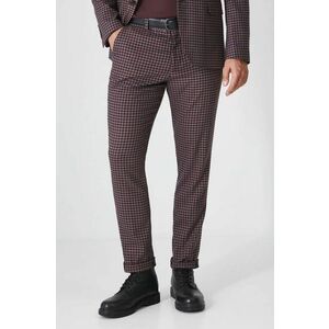 Medicine pantaloni barbati, culoarea bordo, cu fason chinos imagine