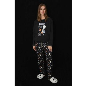 women'secret pijamale de bumbac HALLOWEEN culoarea negru, bumbac, 3138583 imagine